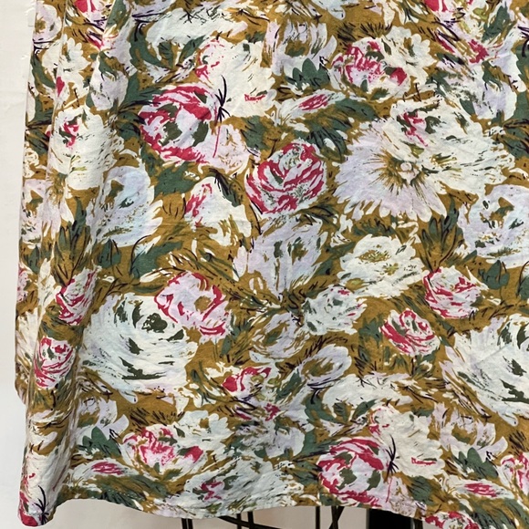 Country cottage cabbage rose midi skirt 100% cotton a-line shabby chic Victorian - Picture 3 of 10